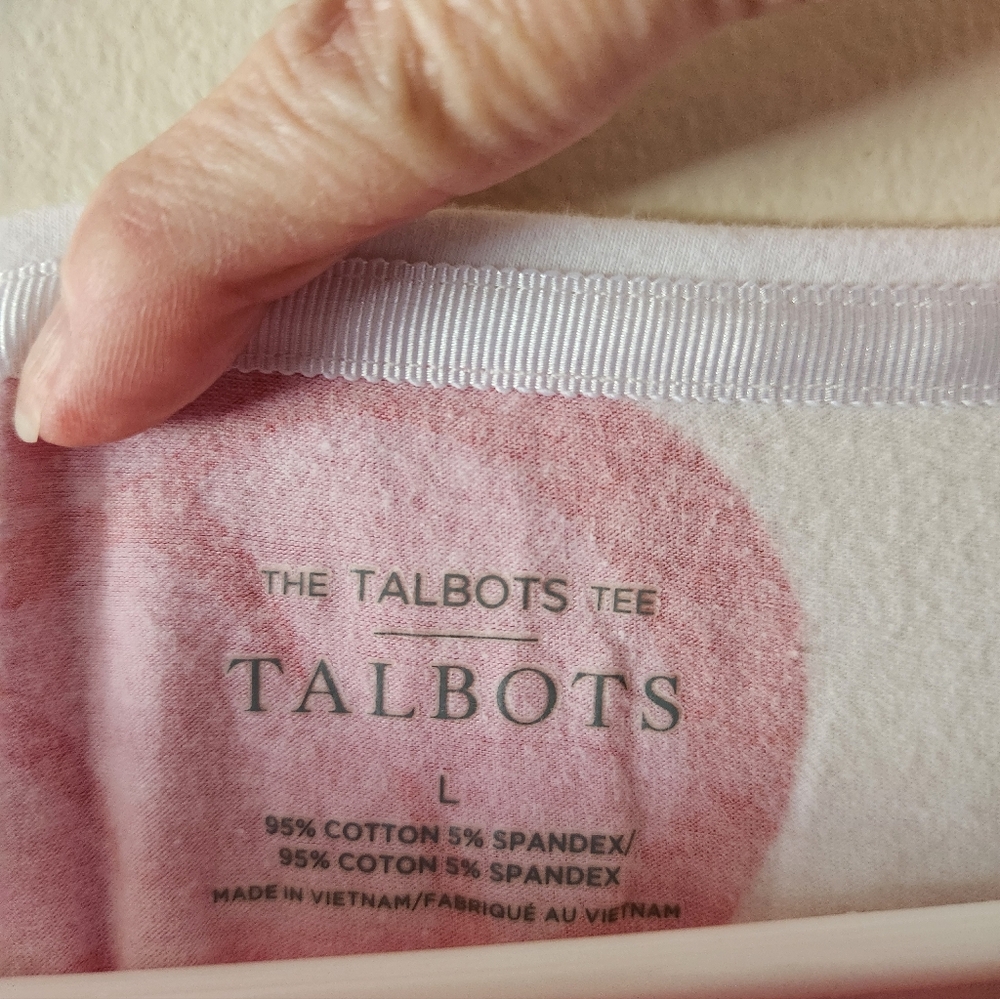 Talbots Pink And White Hawaiian 3/4 Sleeve Top - Picture 5 of 5